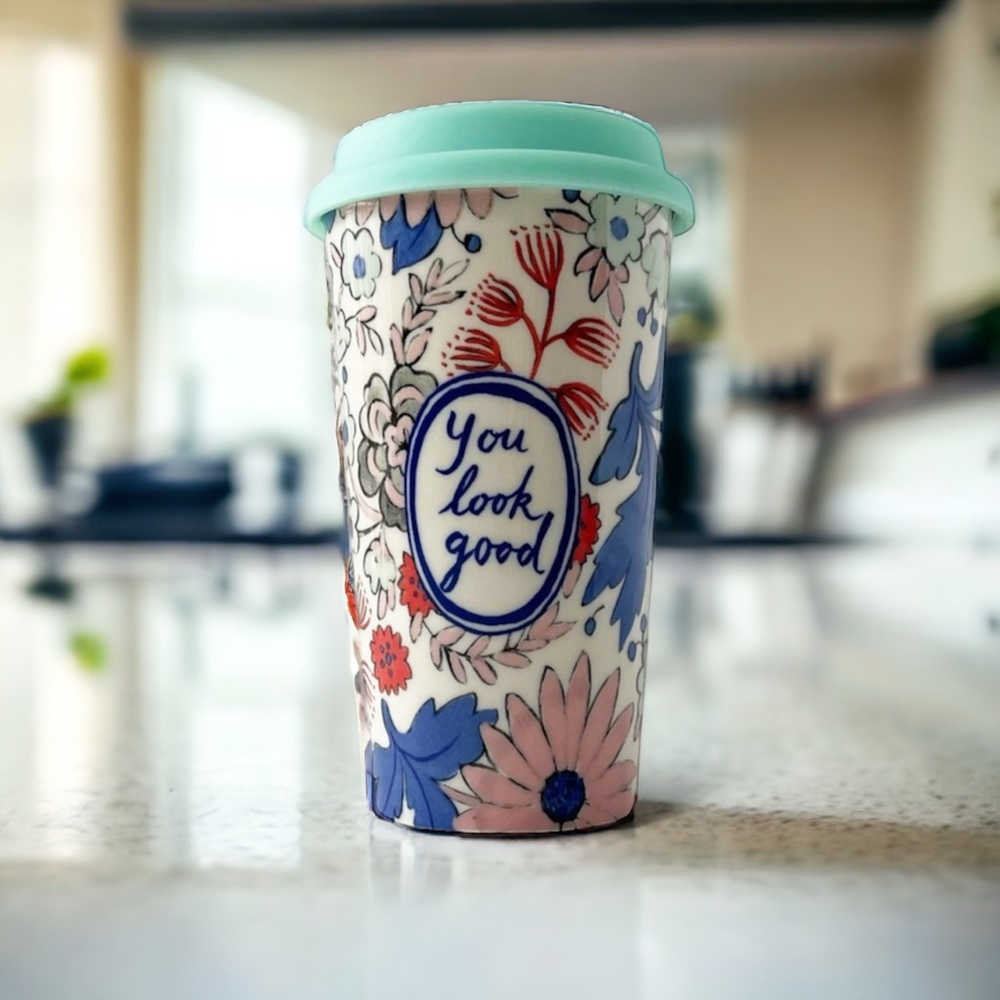 Anthropologie Molly Hatch Sweet Salutation Travel Mug